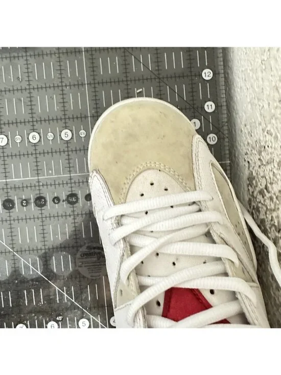 Nike Air Jordan 6 Retro Men Size 7.5 384664-113 White Gym Red Grey Shoes - Picture 11 of 11